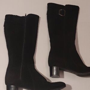 Elegant Black Suede Women's Boots